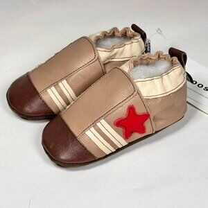 New Hand Crafted Genuine Leather Soft Sole Baby Shoes 18-24 Month Brown Toddler